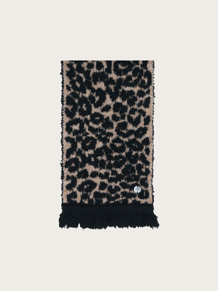 Sustainability Edition - Schmaler Strickschal mit Leo-Design