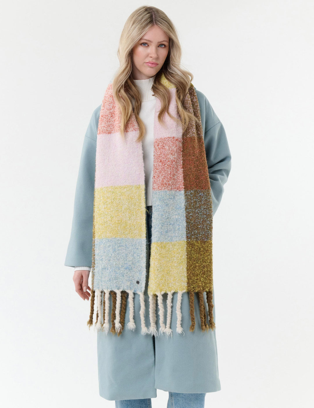 Sustainability Edition - Karierter Schal mit XL-Fransen