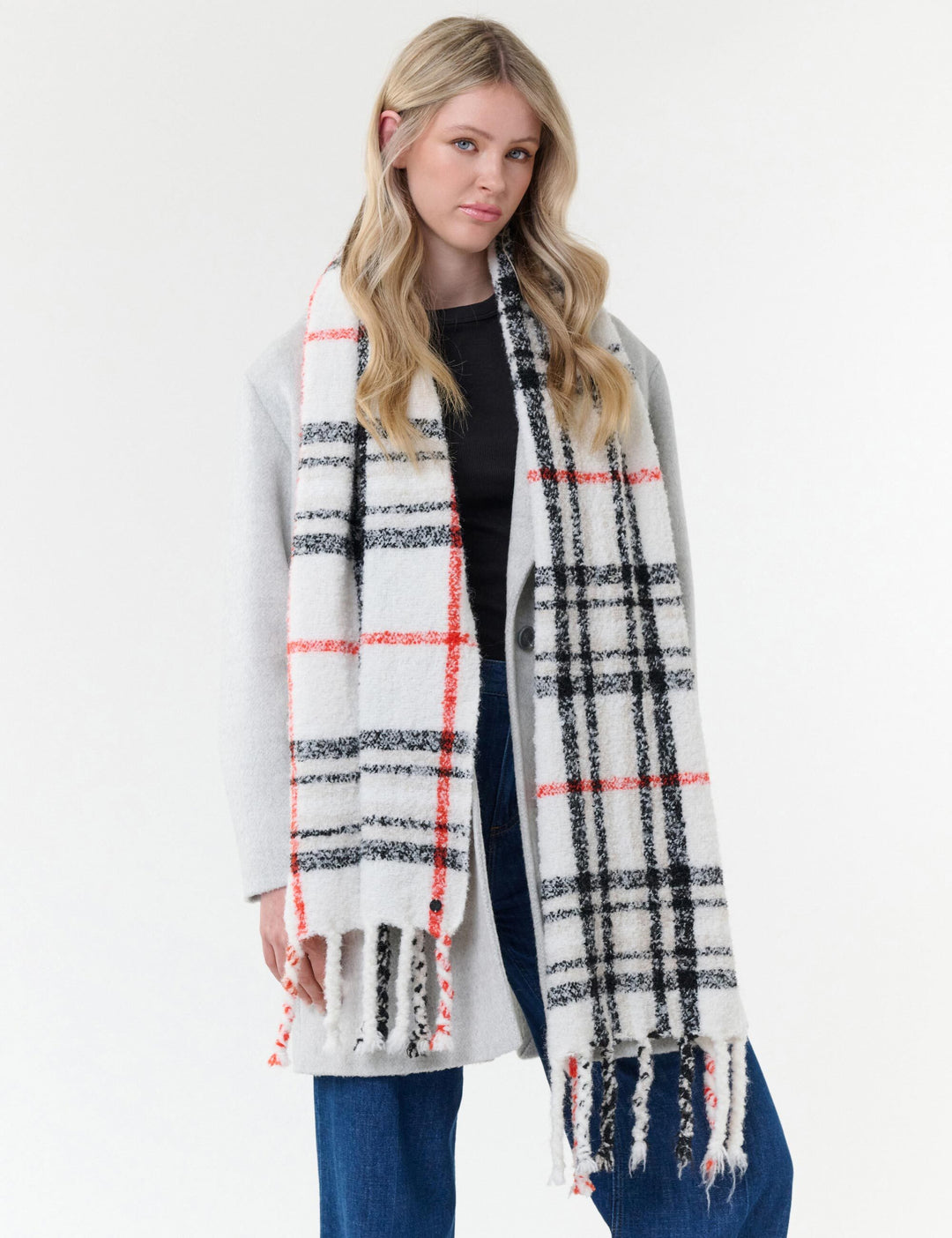 Sustainability Edition - Schal mit FRAAS Plaid Karo und XL-Fransen