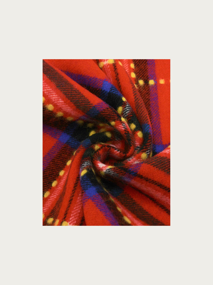 Karierter Wollschal in auffälligen Farben