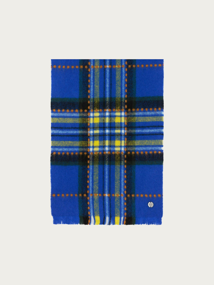 Karierter Wollschal in auffälligen Farben