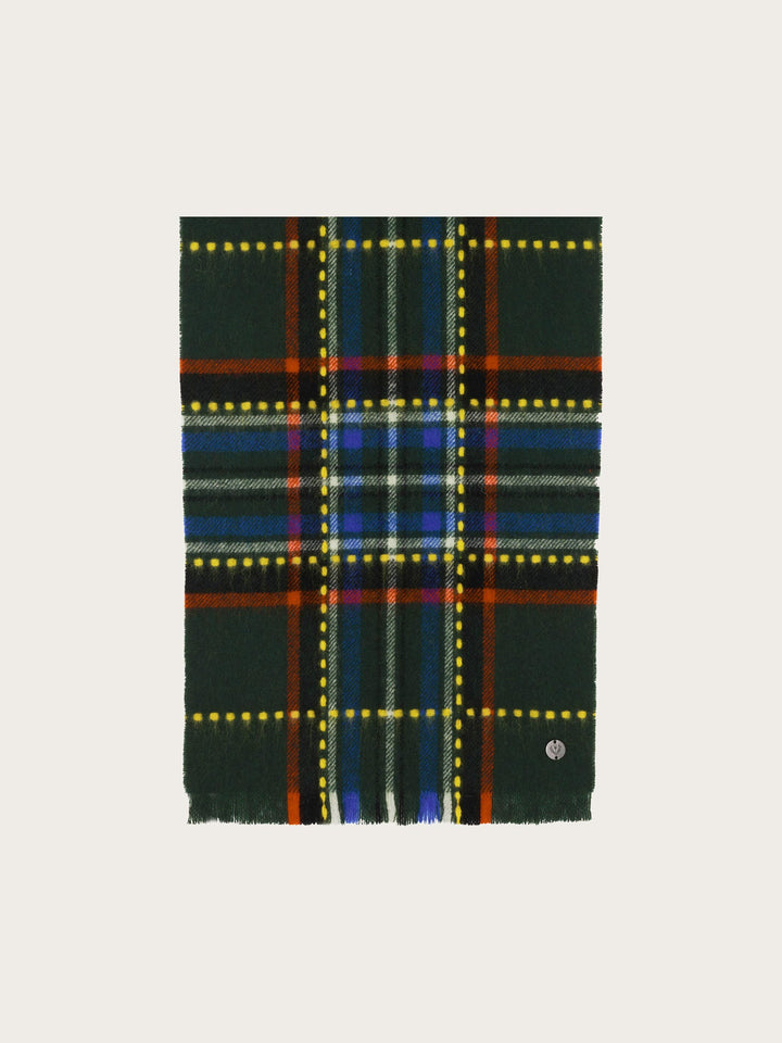 Karierter Wollschal in auffälligen Farben