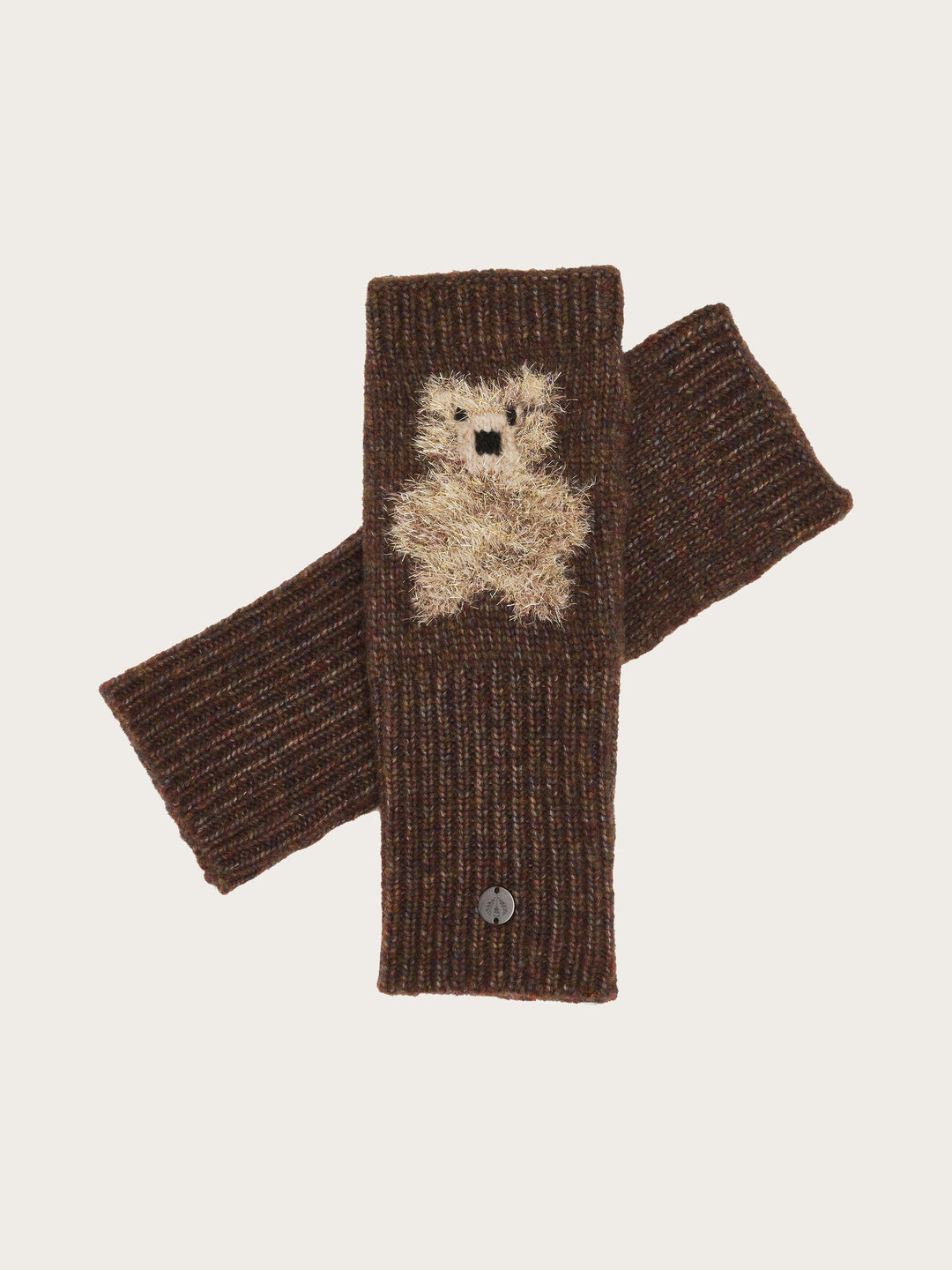 Handstulpen mit golden glitzerndem Teddy