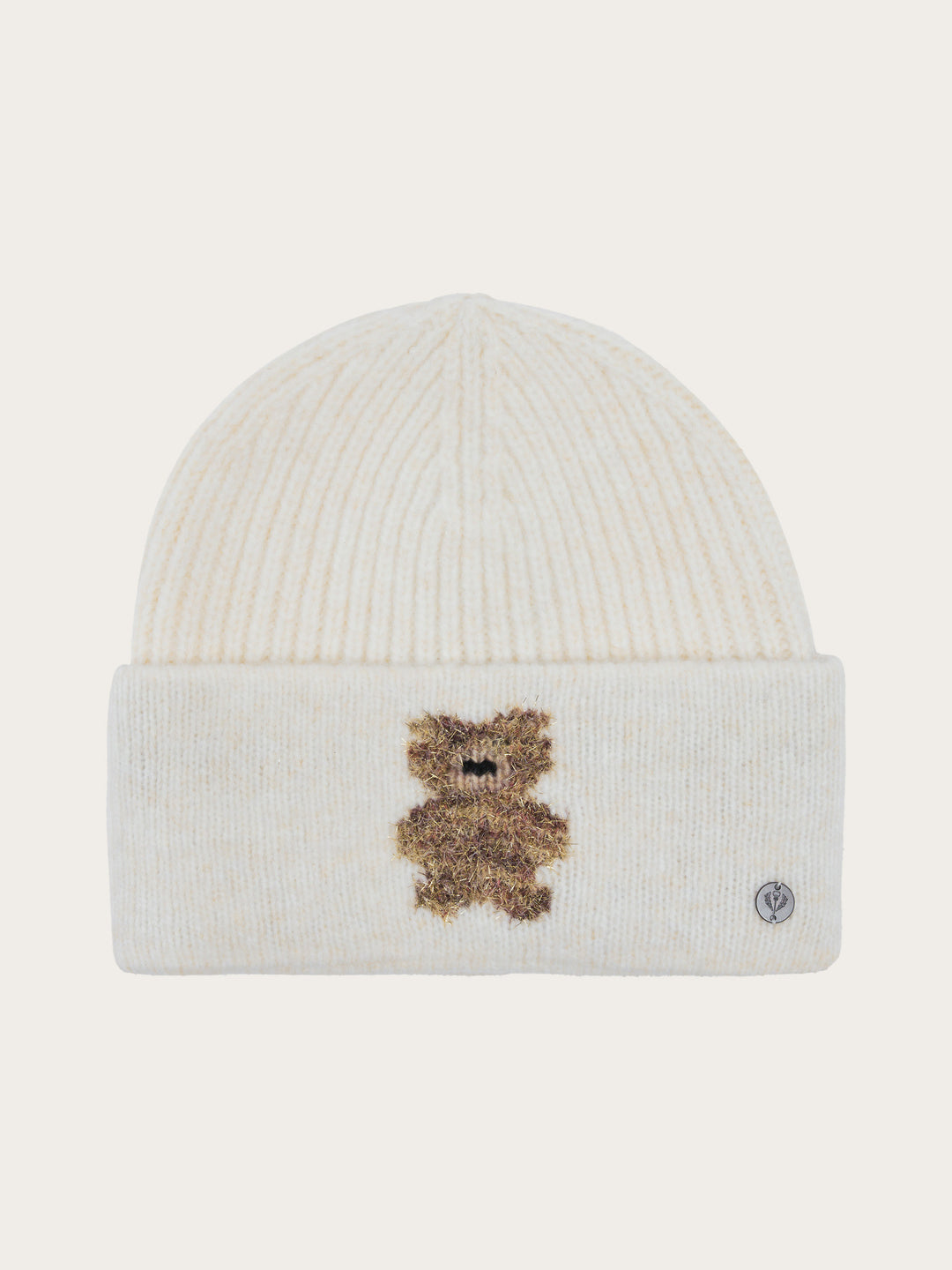 Strickmütze mit golden glitzerndem Teddy