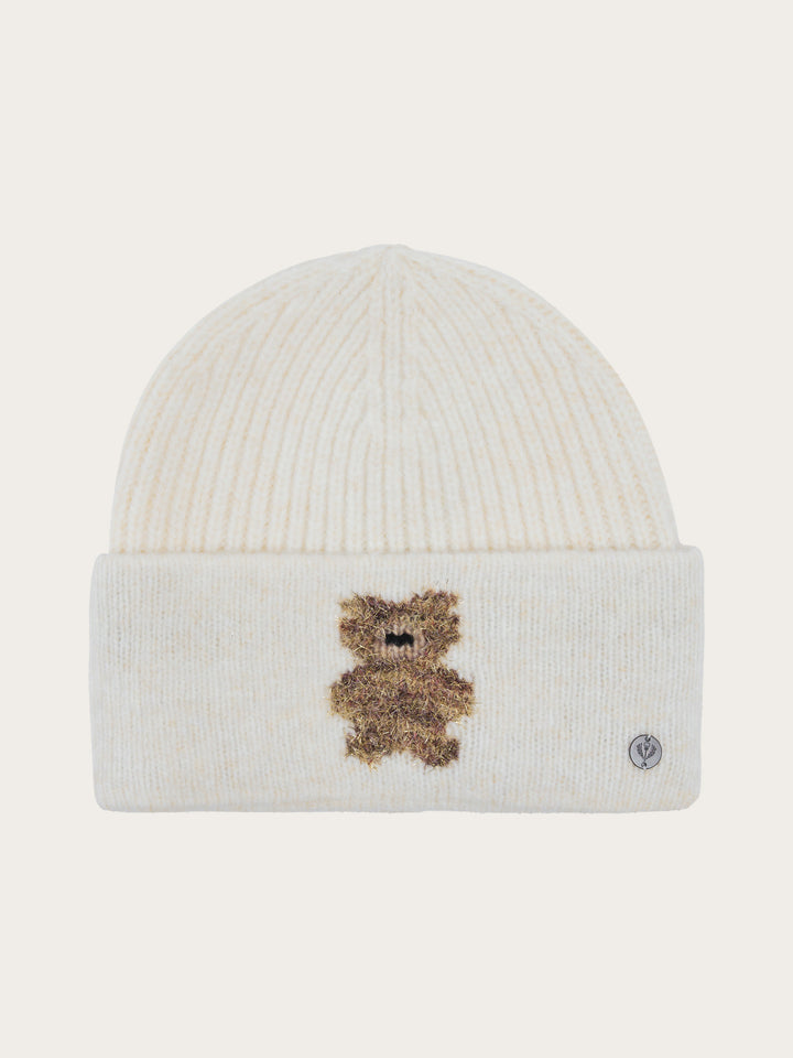 Strickmütze mit golden glitzerndem Teddy