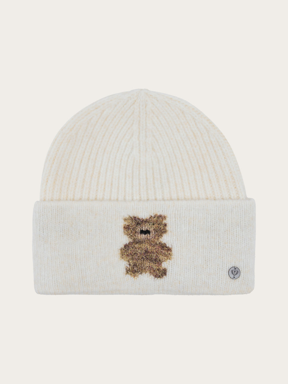 Strickmütze mit golden glitzerndem Teddy