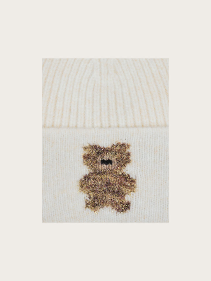 Strickmütze mit golden glitzerndem Teddy