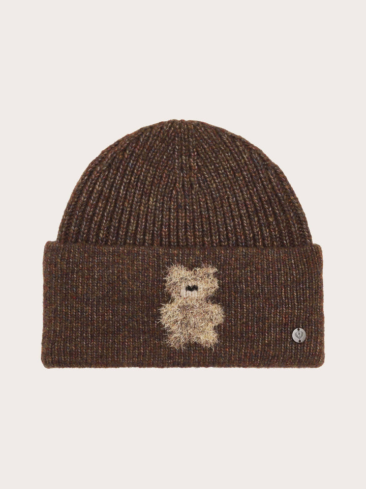 Strickmütze mit golden glitzerndem Teddy