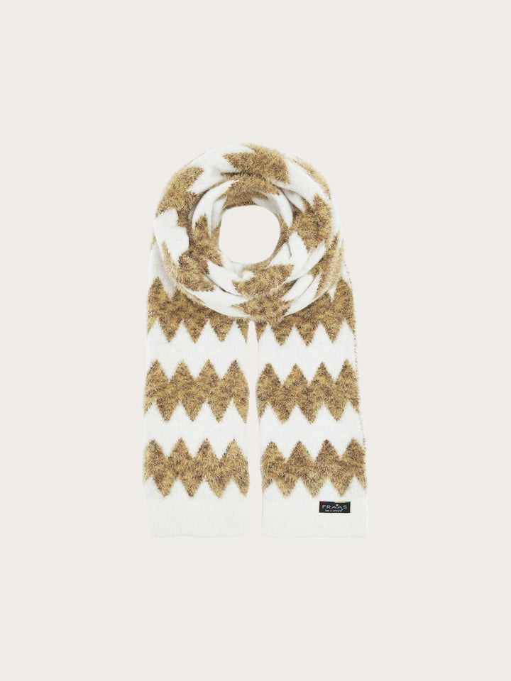Cashmink-Schal mit zart glitzerndem Zickzack-Muster