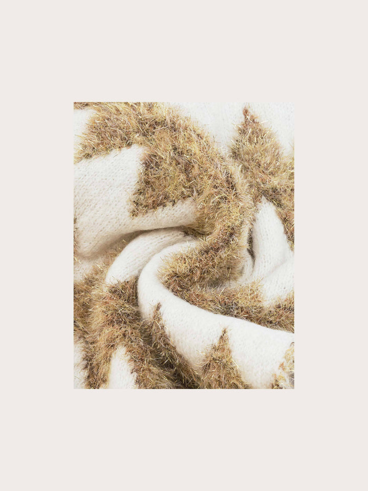 Cashmink-Schal mit zart glitzerndem Zickzack-Muster
