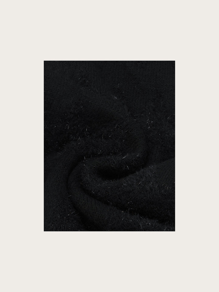 Cashmink-Schal mit zart glitzerndem Zickzack-Muster