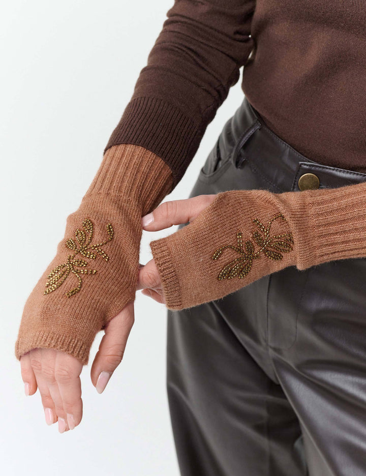 Handstulpen mit elegantem Perlenmuster