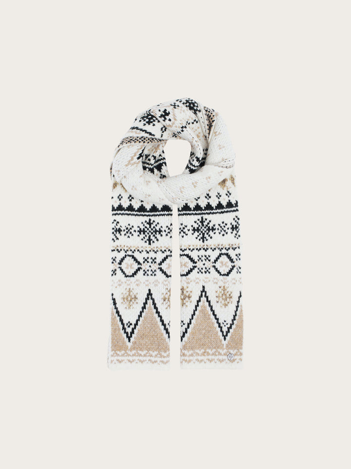 Strickschal mit winterlichem Norweger-Muster