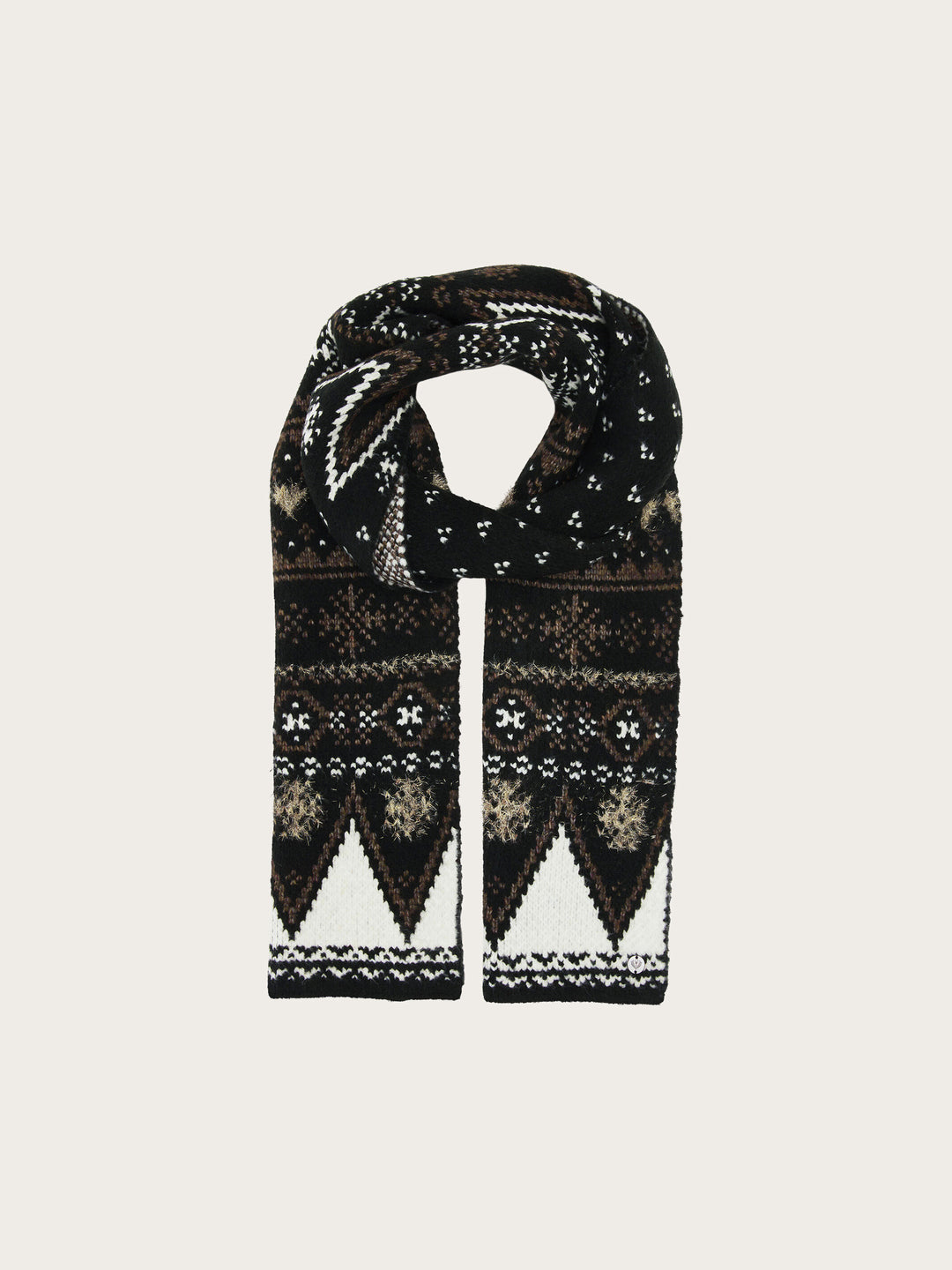 Strickschal mit winterlichem Norweger-Muster
