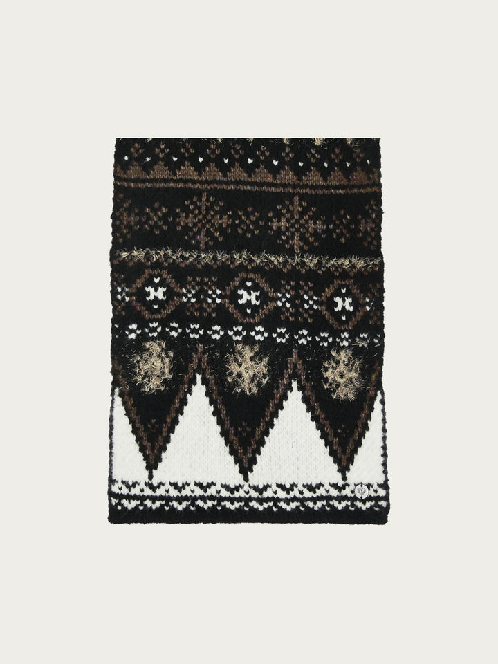 Strickschal mit winterlichem Norweger-Muster