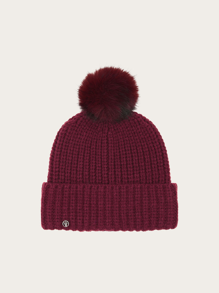 Loevenich Strickmütze mit Fake Fur Pompon