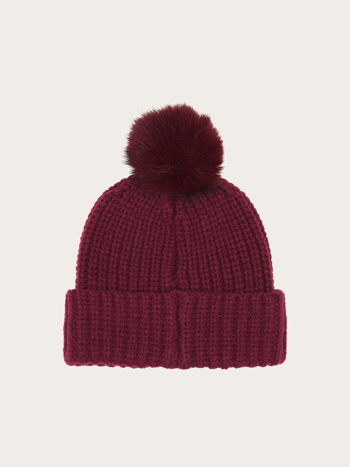Loevenich Strickmütze mit Fake Fur Pompon