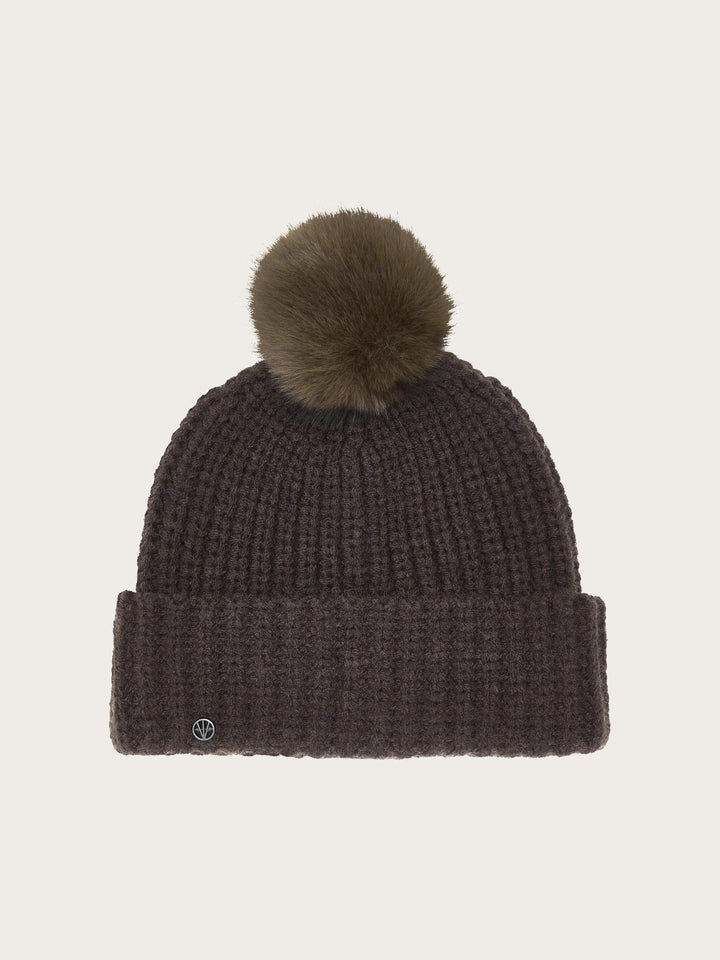 Loevenich Strickmütze mit Fake Fur Pompon