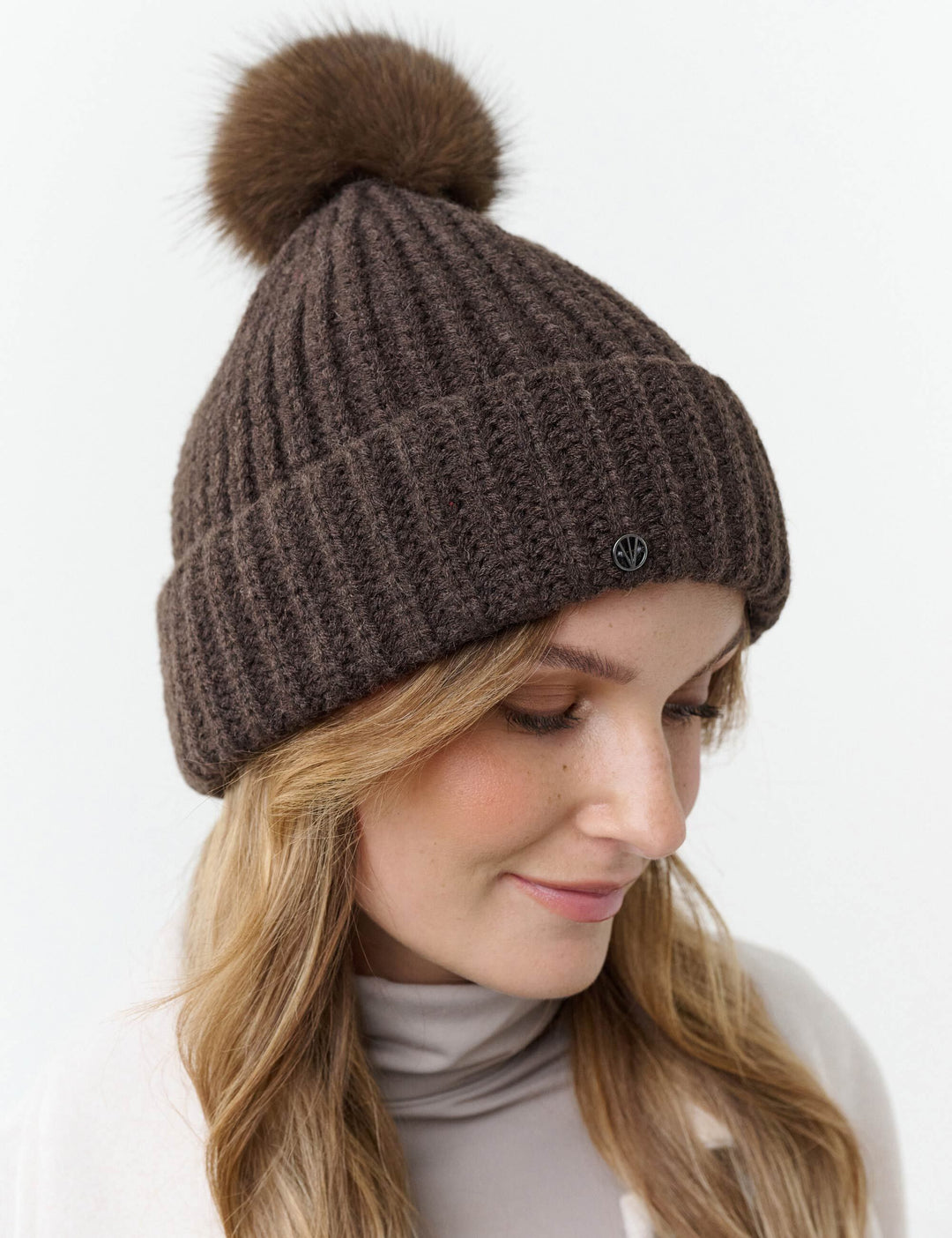 Loevenich Strickmütze mit Fake Fur Pompon