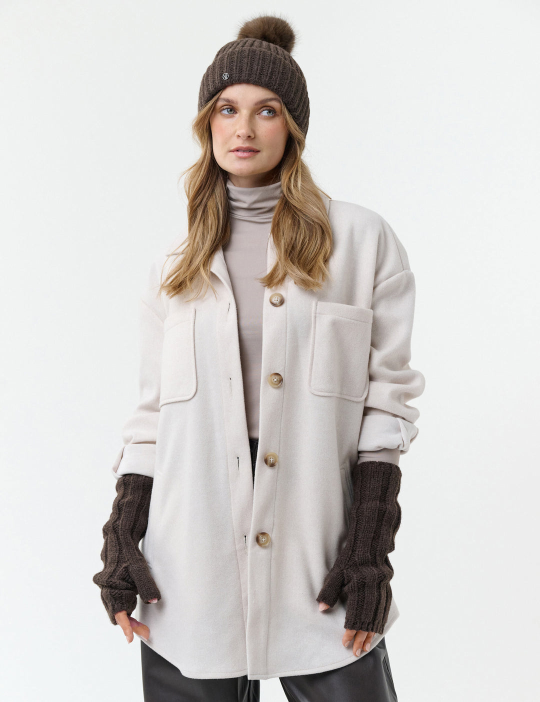 Loevenich Strickmütze mit Fake Fur Pompon
