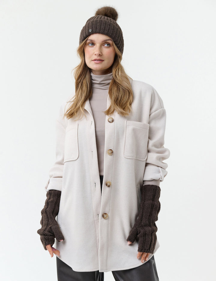 Loevenich Strickmütze mit Fake Fur Pompon