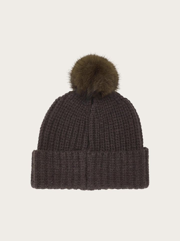 Loevenich Strickmütze mit Fake Fur Pompon