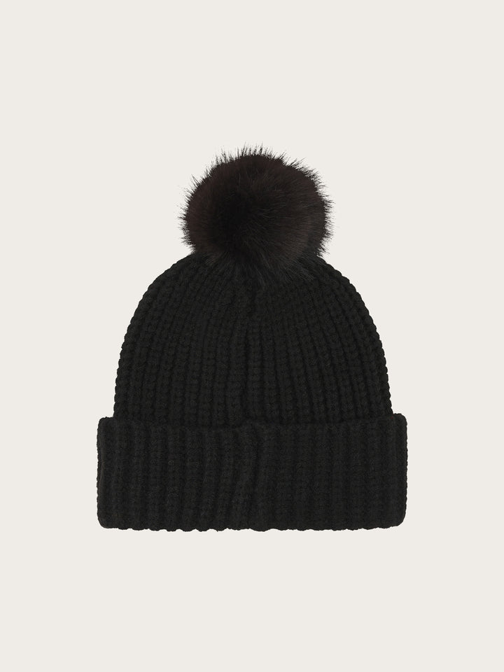 Loevenich Strickmütze mit Fake Fur Pompon