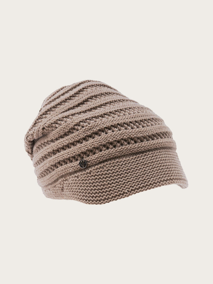 Gemusterte Loevenich Strickmütze mit Strickschirm