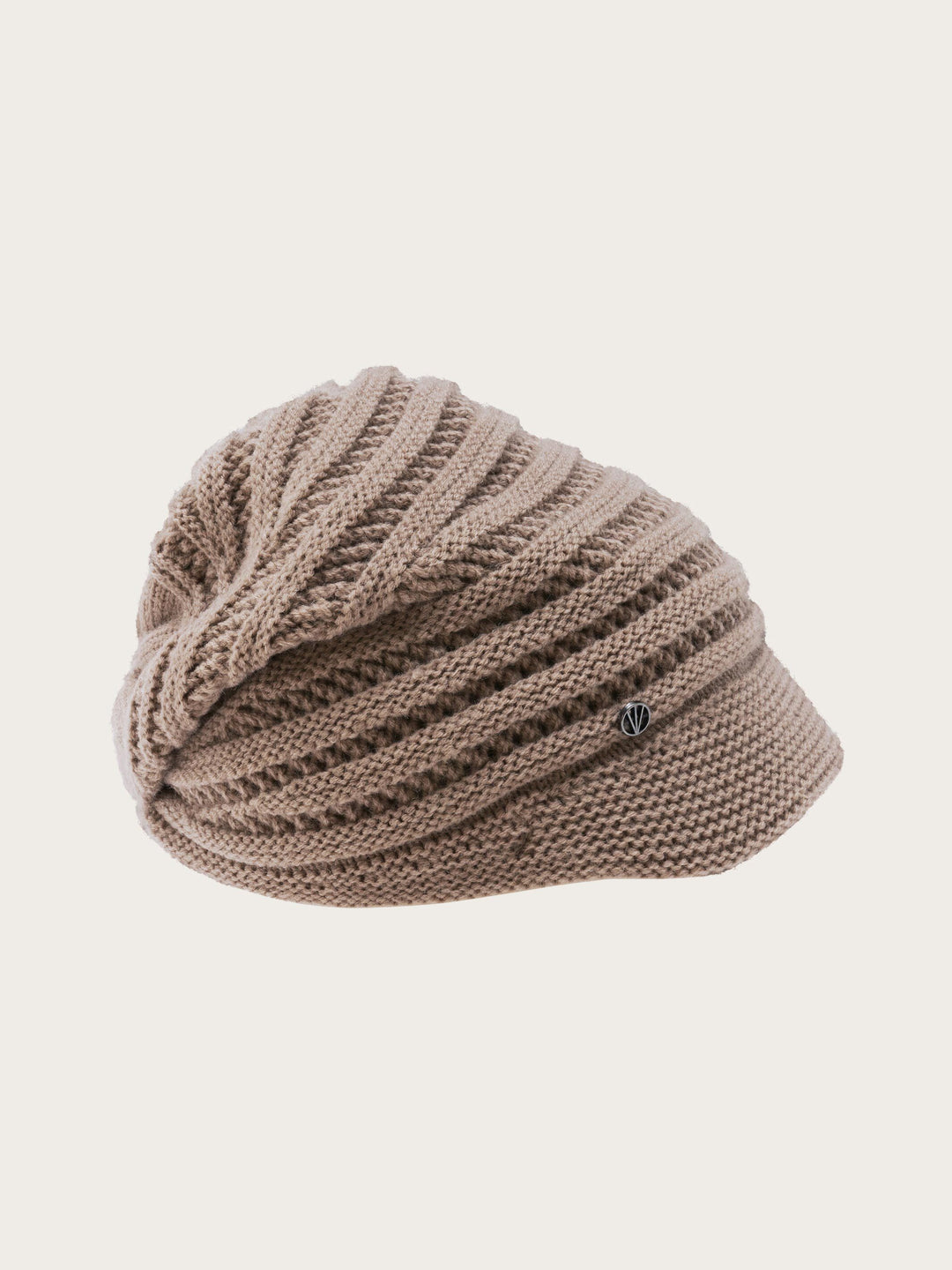 Gemusterte Loevenich Strickmütze mit Strickschirm