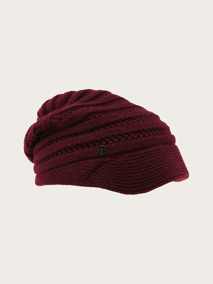 Gemusterte Loevenich Strickmütze mit Strickschirm