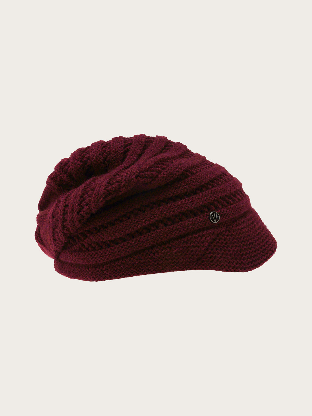 Gemusterte Loevenich Strickmütze mit Strickschirm