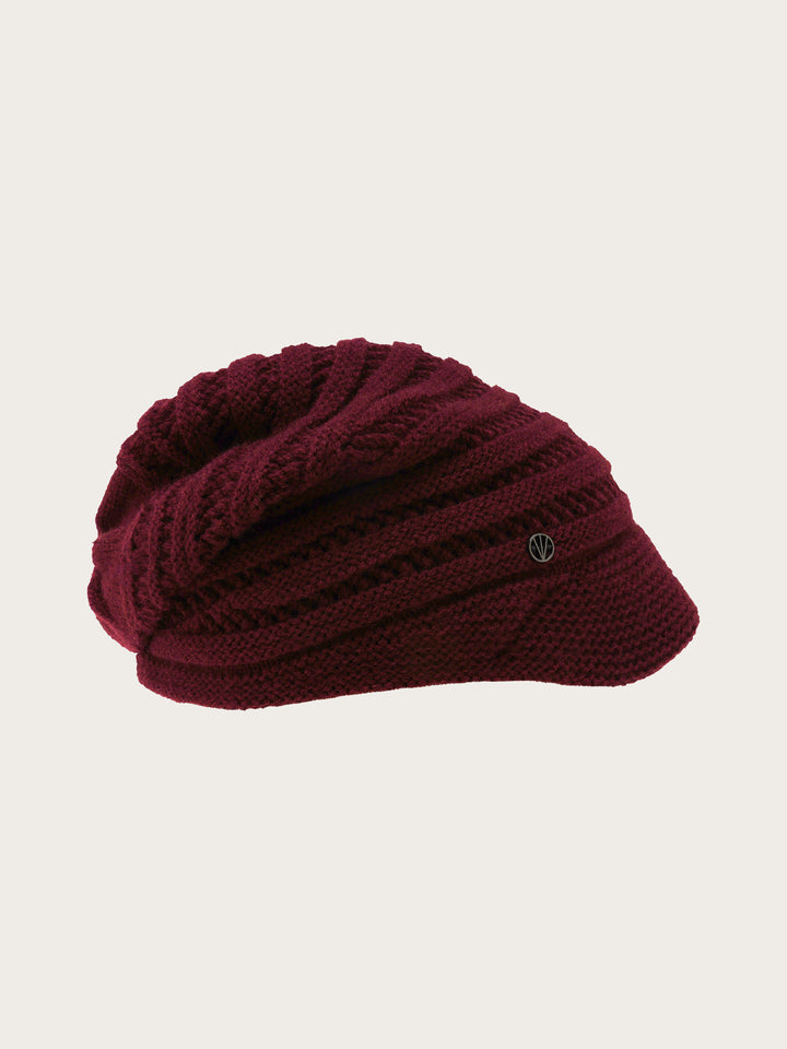 Gemusterte Loevenich Strickmütze mit Strickschirm