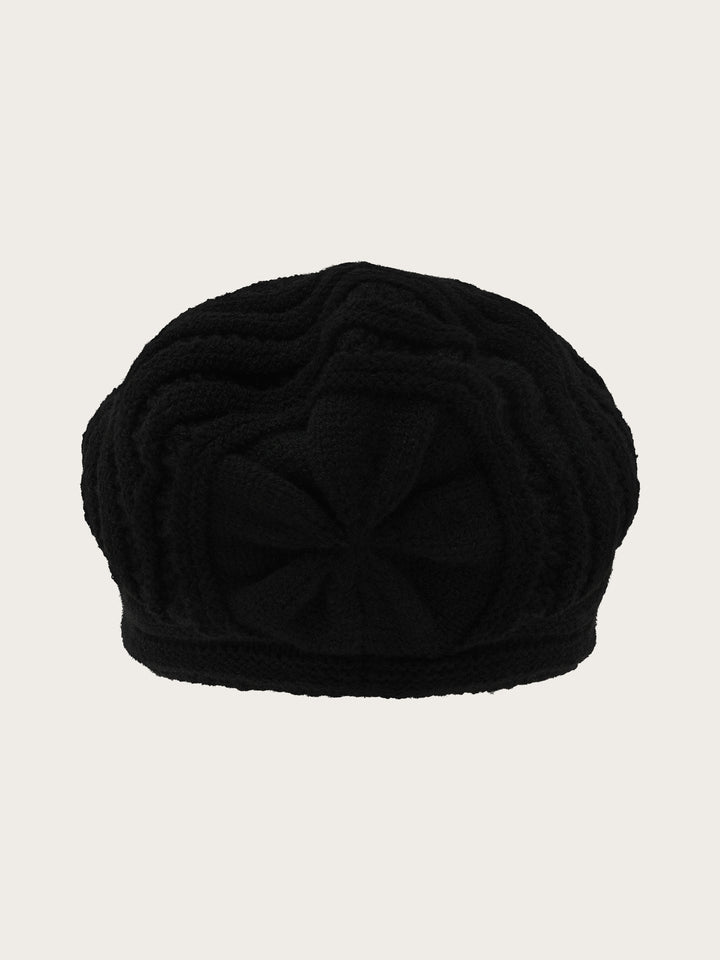Gemusterte Loevenich Strickmütze mit Strickschirm