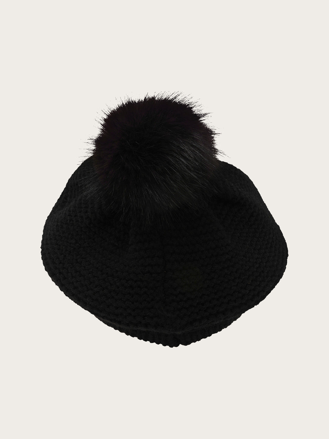 Loevenich Strickmütze mit Schirm und Fake Fur Pompon