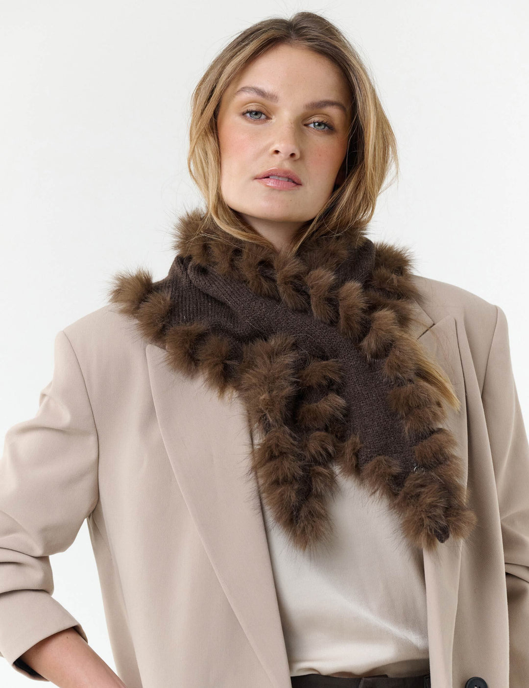 Loevenich Strickschal mit Fake Fur Rand