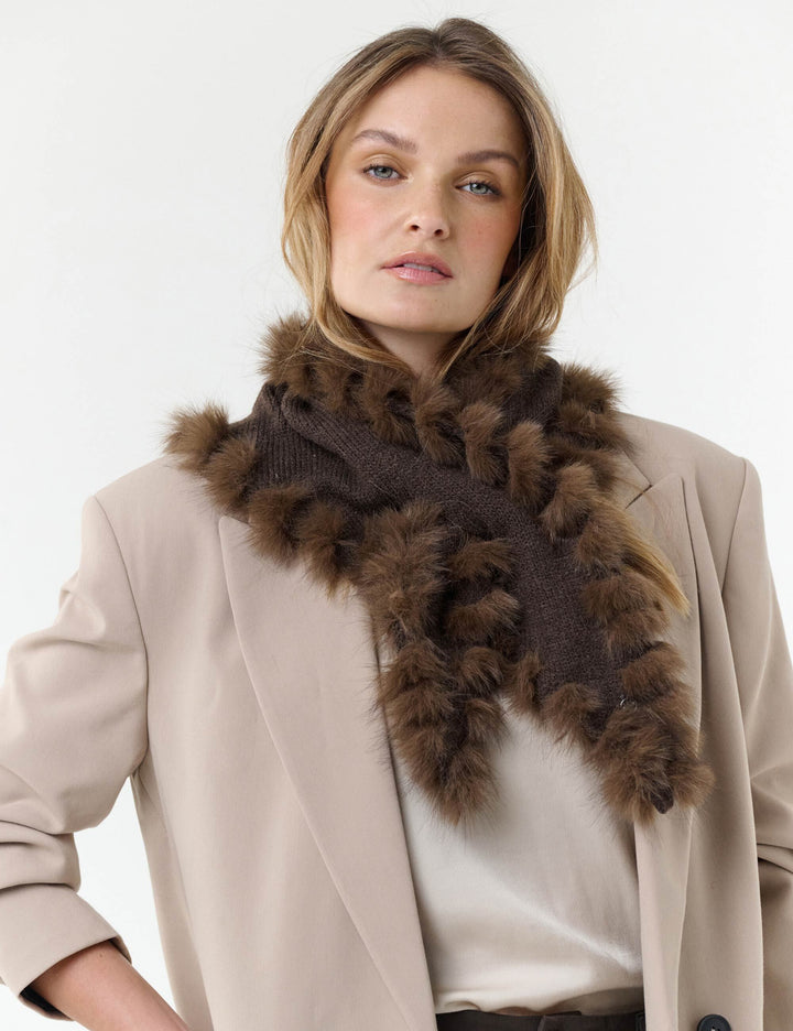 Loevenich Strickschal mit Fake Fur Rand