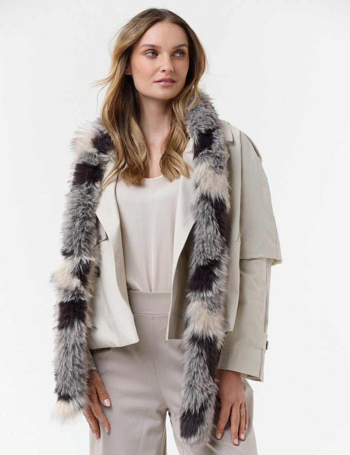 Loevenich Fake Fur Schal in Patchwork-Optik