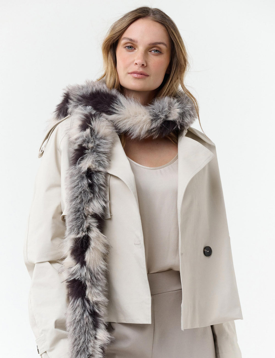 Loevenich Fake Fur Schal in Patchwork-Optik