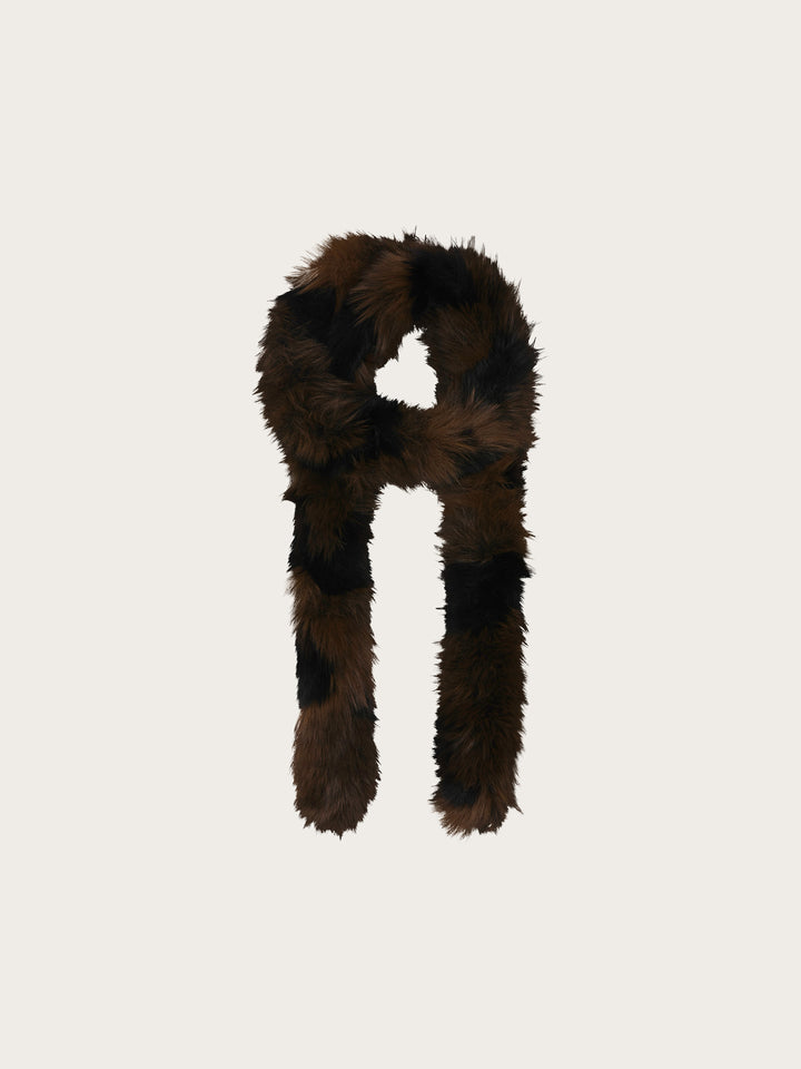Loevenich Fake Fur Schal in Patchwork-Optik