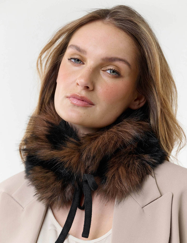 Loevenich Fake Fur Kragen in Patchwork-Optik