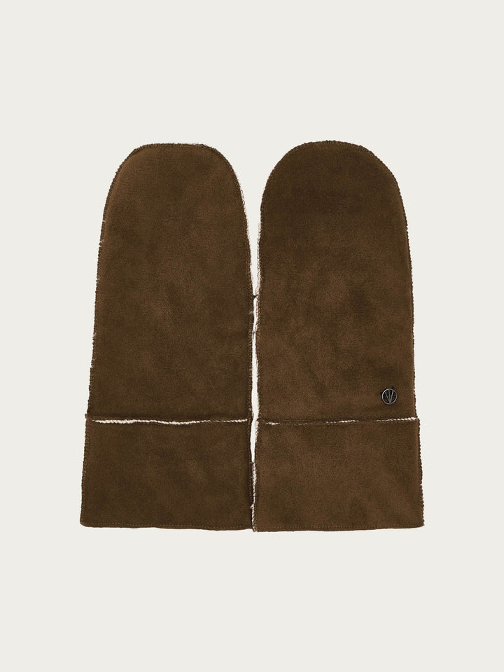 Loevenich Fäustlinge aus Wildleder-Imitat mit Lammfellfutter-Imitat