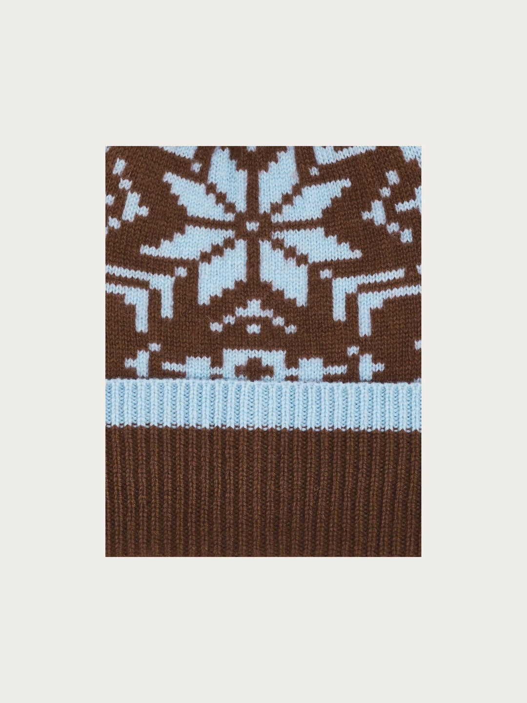 Strickmütze mit Sternen-Muster und Bommel aus reiner Wolle