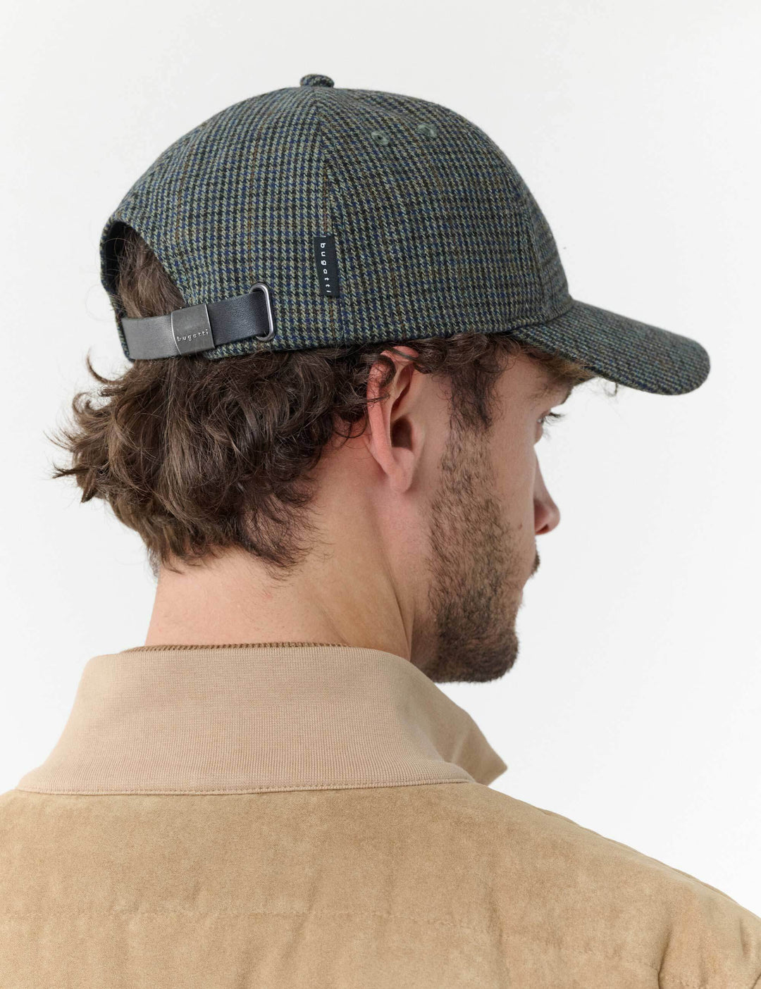 bugatti Basecap mit klassischem Glencheck-Karo in Wollmischung