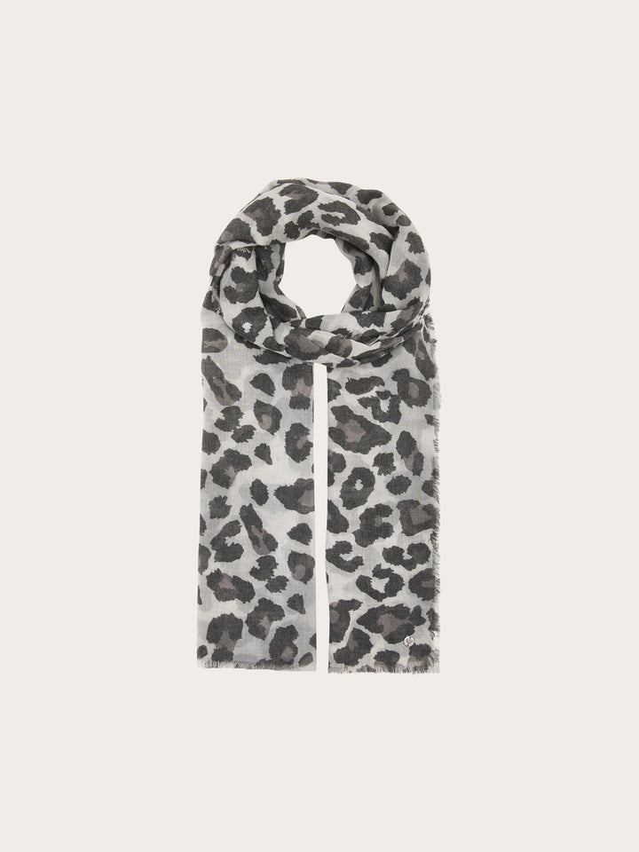 Leichte Stola mit Leo-Print
