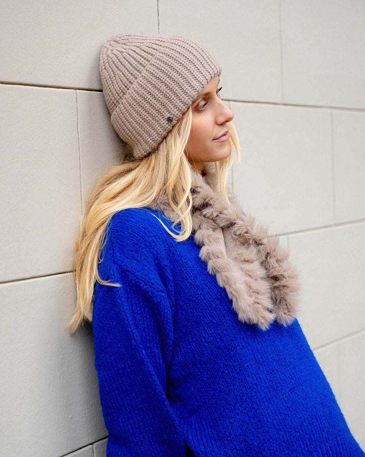 Loevenich Strickschal mit Fake Fur Rand
