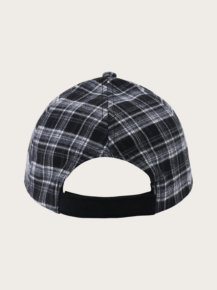 Karierte Loevenich Basecap mit Schirm aus Wildleder-Imitat