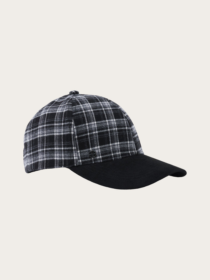 Karierte Loevenich Basecap mit Schirm aus Wildleder-Imitat