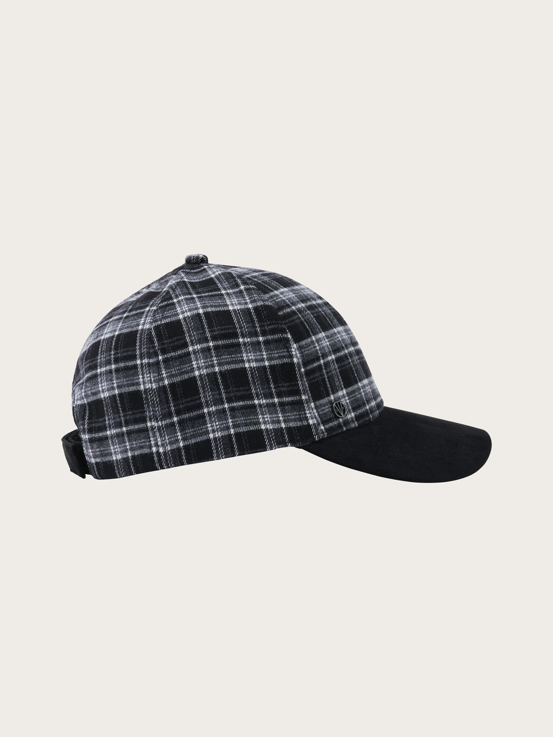 Karierte Loevenich Basecap mit Schirm aus Wildleder-Imitat