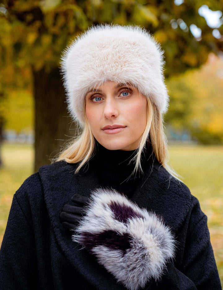 Loevenich Fake Fur Hut in moderner Pillbox-Form