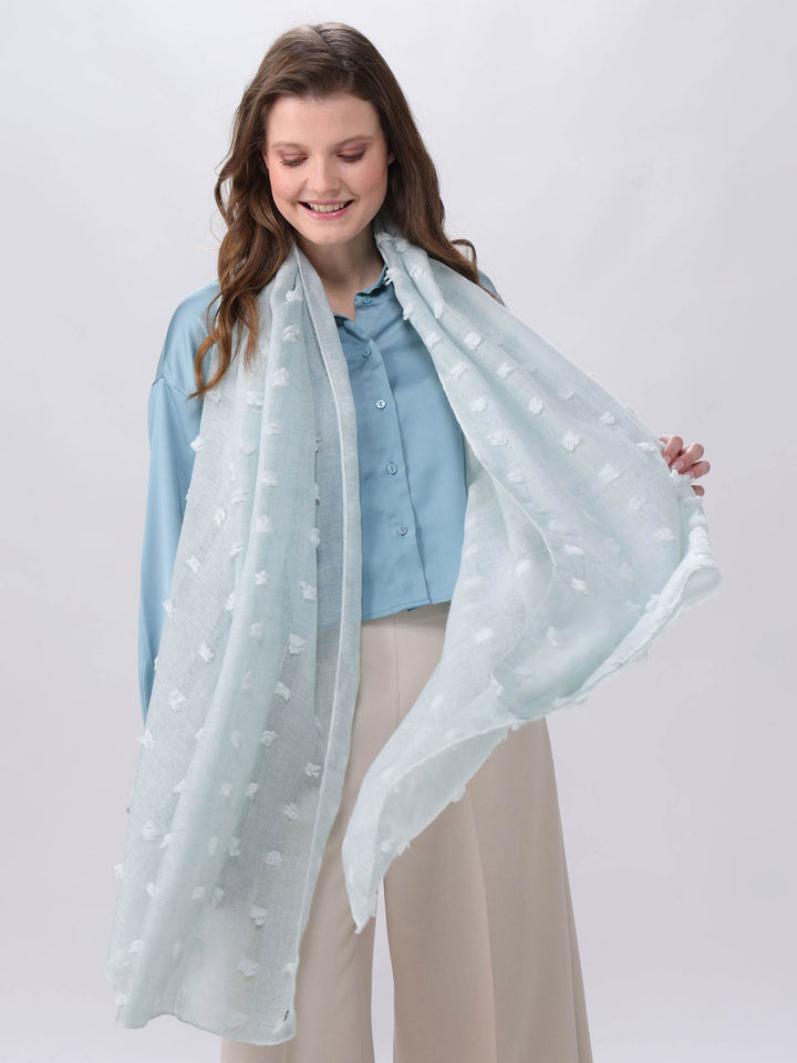 Fil Coupé Stola mit Quadraten